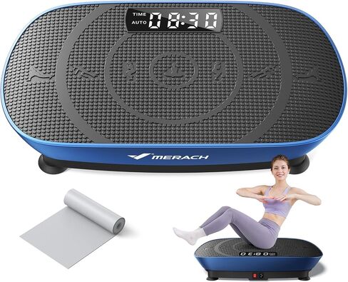 MERACH Vibration Plate Exercise Machine, Whole Body Workout Equipment for Women, Bluetooth and Silicone Pedal, Vibration Plate with Auto Mode, Vibrate Fitness Platform for Home in Kuwait
