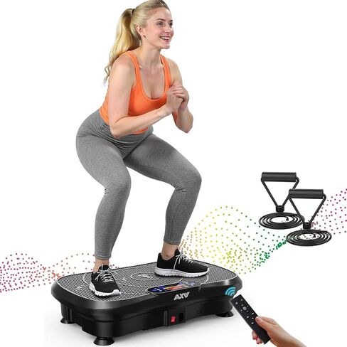 AXV Vibration Plate Fitness Platform Exercise Machine Vibrating Shaking Full Body Shaker Workout Vibrate Stand Shake Board Sport for Weight Loss Fat Burner for Gym Home Office in Kuwait