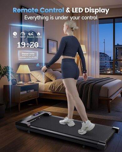 Walking Pad Treadmill for Home - Under Desk Treadmills Portable Mini Compact Walk Pads for Small Spaces Office Indoor Apartment Floor Flat Running Machine with Remote Quiet Lightweight in Kuwait