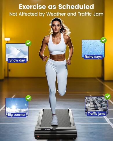 Walking Pad Treadmill for Home - Under Desk Treadmills Portable Mini Compact Walk Pads for Small Spaces Office Indoor Apartment Floor Flat Running Machine with Remote Quiet Lightweight in Kuwait