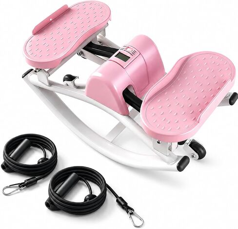 Rock Stepper for Exercise at Home, Rocking Stepper Side to Side with Resistance Bands & Digital Display, 300 LBS Capacity Full Body Workout Low-Impact Knee-Friendly Anti-Slip Side Stepper in Saudi Arabia