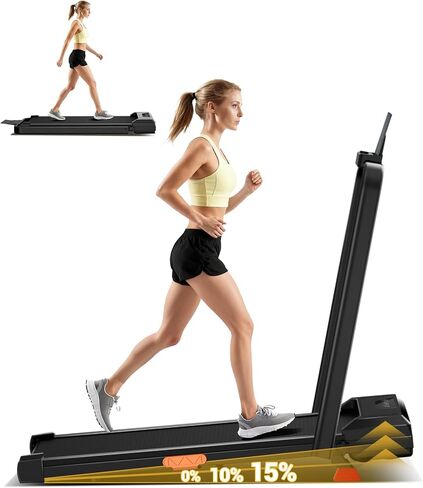 LONTEK Walking Pad with 15% Incline, Under Desk Treadmills for Home | Portable Treadmill, 2.5HP Brushless, Foldable Treadmill, Home Office, Reomte Control, 300Lbs Weight Capacity in Kuwait