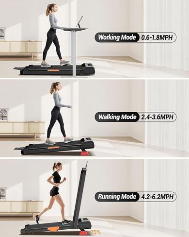 LONTEK Walking Pad with 15% Incline, Under Desk Treadmills for Home | Portable Treadmill, 2.5HP Brushless, Foldable Treadmill, Home Office, Reomte Control, 300Lbs Weight Capacity in Kuwait