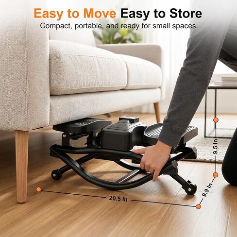 Rocking Stepper Side to Side for Exercise at Home, Low-Impact Rock Stepper Machine with Resistance Bands & Digital Display, Anti-Slip Pedals, Full Body Home Workout, 330 LBS Capacity in Kuwait