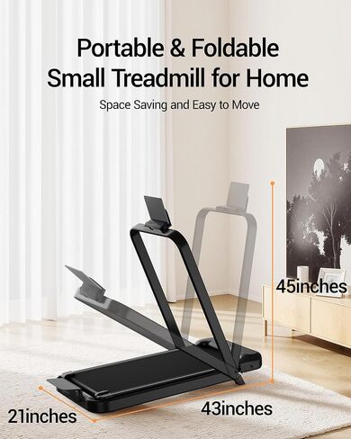 LONTEK Walking Pad with 15% Incline, Under Desk Treadmills for Home | Portable Treadmill, 2.5HP Brushless, Foldable Treadmill, Home Office, Reomte Control, 300Lbs Weight Capacity in Kuwait