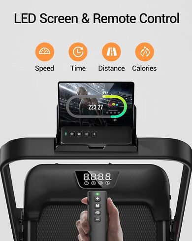 LONTEK Walking Pad with 15% Incline, Under Desk Treadmills for Home | Portable Treadmill, 2.5HP Brushless, Foldable Treadmill, Home Office, Reomte Control, 300Lbs Weight Capacity in Kuwait