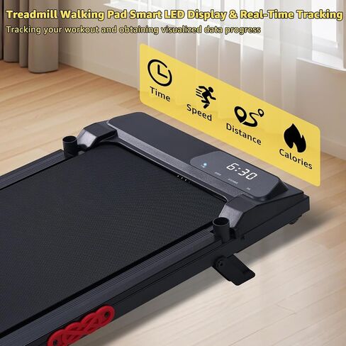 Walking Pad with Handle Bar, 2026 Upgrade Compact Portable Small Treadmill with Handles for Home Office Small, 3.0HP Electric Under Desk Mini Walking Pad Treadmill with Incline, 0.6-7.6MPH, 350LBS in Kuwait