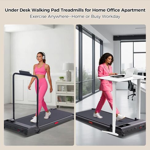 Portable Walking Pad Treadmills for Home Small, Electric Walking Treadmill for Exercising, 3.0HP Compact Walking Pad Treadmill with Handle Bar, 0.6-7.6MPH, 350LB Capacity in Kuwait
