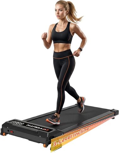 GOYOUTH 2.25HP Ultra-Slim Under Desk Treadmill with Manual Incline, Compact Walking Pad with Integrated Cord, Space-Saving Portable Running Machine, Quiet Slim Fitness for Home Office & Small Spaces in Kuwait