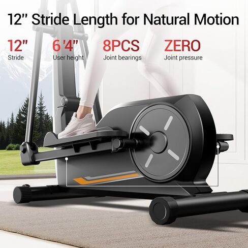 CURSOR Elliptical Exercise Machine, Elliptical Machine for Home with Hyper-Quiet Magnetic Driving System,8&16 Levels Resistance,Compact Elliptical with 12IN Stride,LCD Monitor,350LBS Weight Capacity in Kuwait