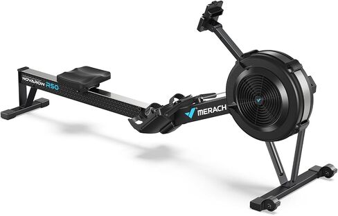 MERACH Professional Indoor Rowing Machine, Adjustable Air Resistance Rowing Machines for Home, Ergonomic Comfort Seat, Performance Monitor and Device Holder, Easy Storage in Kuwait