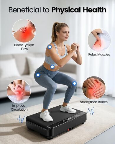 Vibration Plate Exercise Machine, Full Body Vibrating Platform for Lymphatic Drainage Weight Loss, 99 Levels Shake Plate with LED Display for Women in Kuwait