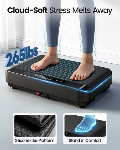Vibration Plate Exercise Machine, Full Body Vibrating Platform for Lymphatic Drainage Weight Loss, 99 Levels Shake Plate with LED Display for Women in Kuwait