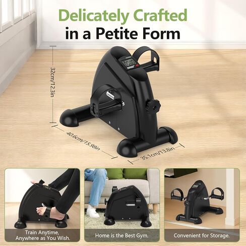 FITKS360 Under Desk Elliptical & Mini Exercise Bike - Seated Electric Leg Exerciser Under Table Oval Electric - Seniors Sit Exerciser Fully Assembled Pedal in Kuwait