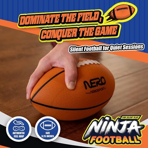 كرة القدم الصامتة من NERO SPORT Ninja، كرة قدم إسفنجية هادئة للعب في الأماكن المغلقة أو الهواء الطلق، تصميم ناعم ممتص للصوت، سطح محكم سهل الإمساك مع أربطة مرتفعة، تدريب خفيف الوزن ومتعة عائلية in Kuwait