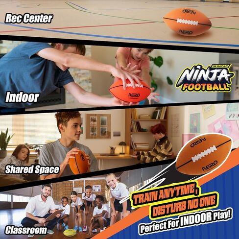 كرة القدم الصامتة من NERO SPORT Ninja، كرة قدم إسفنجية هادئة للعب في الأماكن المغلقة أو الهواء الطلق، تصميم ناعم ممتص للصوت، سطح محكم سهل الإمساك مع أربطة مرتفعة، تدريب خفيف الوزن ومتعة عائلية in Kuwait