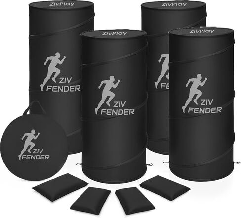 ZivPlay Pop Up Defender Soccer and Basketball Defender Dummy Practice Equipment for Defence Training Drills with Pop Up Barrels Sand Bags and Carry Bag Color Black in Kuwait