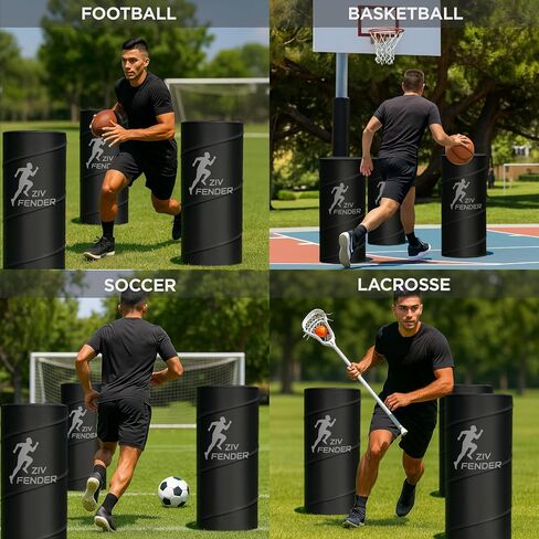 ZivPlay Pop Up Defender Soccer and Basketball Defender Dummy Practice Equipment for Defence Training Drills with Pop Up Barrels Sand Bags and Carry Bag Color Black in Kuwait