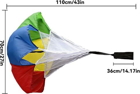 Kids Speed Training Resistance Parachute, Running Drag Chute for Youth Athletes, Boys Girls Track and Field Sprint Football Soccer Train Workout Equipment | Variable resistance at different speeds in Kuwait
