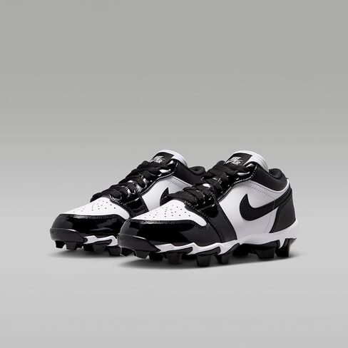 Jordan 1 Low Little/Big Kids' Cleats (White/Black/Black) in Kuwait