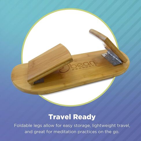 Bean Products Bamboo Foldable Meditation Bench – Supportive and Portable Folding Kneeling Stool for Zen Practice – Ergonomic Design for Seiza, Meditation, Prayer and Travel – Made in USA in Kuwait