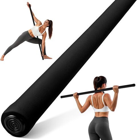 Adjustable Yoga Stick for Stretching & Balance, Upgraded Workout Pilates Equipment for Back Posture Corrector, 4-Section Steel Mobility Bar for Flexibility, Physical Therapy, Exercise Training in Kuwait