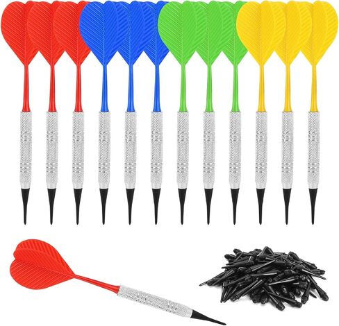 Accmor Soft Tip Darts, Bar Dart, Plastic Tip Darts Set, Attach Extra 100 Black 2BA Replacement Tips, Soft Tip Darts for Electronic/Plastic Dartboard in Kuwait
