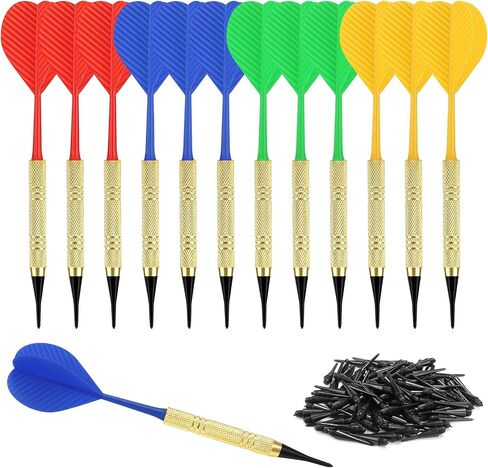 Accmor Soft Tip Darts, Bar Dart, Plastic Tip Darts Set, Attach Extra 100 Black 2BA Replacement Tips, Soft Tip Darts for Electronic/Plastic Dartboard in Saudi Arabia