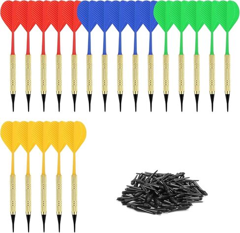 Accmor Soft Tip Darts, Bar Dart, Plastic Tip Darts Set, Attach Extra 100 Black 2BA Replacement Tips, Soft Tip Darts for Electronic/Plastic Dartboard in Saudi Arabia