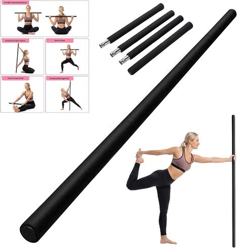 Yoga Stick, Upgraded 5ft Sturdy Steel Mobility Stick, Adjustable Stick for Exercise, Stretching, Balance - Physical Therapy & Posture Correction, Shoulder & Back Relaxation Versatile Exercise Stick in Saudi Arabia