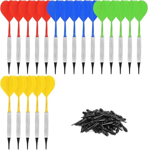 Accmor Soft Tip Darts, Bar Dart, Plastic Tip Darts Set, Attach Extra 100 Black 2BA Replacement Tips, Soft Tip Darts for Electronic/Plastic Dartboard in Saudi Arabia