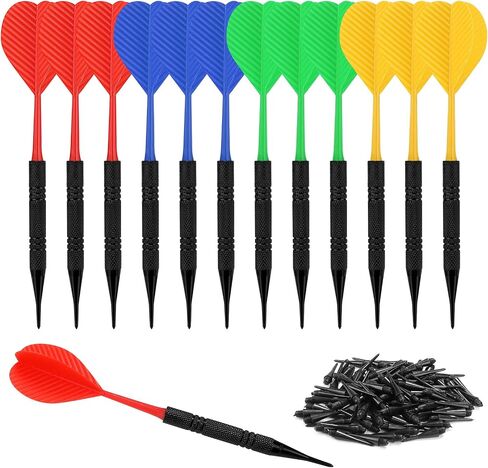 Accmor Soft Tip Darts, Bar Dart, Plastic Tip Darts Set, Attach Extra 100 Black 2BA Replacement Tips, Soft Tip Darts for Electronic/Plastic Dartboard in Saudi Arabia