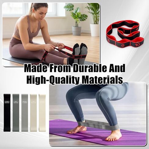 Thenshop 11 Pcs Exercise Balance Pad and Yoga Kits for Home Workouts with Resistance Bands, Yoga Blocks, Stretch Strap, Massage Ball, Pilates Socks Fitness and Stability Training Physical Therapy in Kuwait