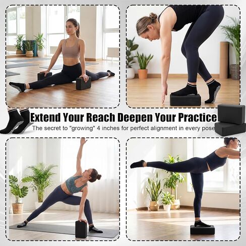 Thenshop 11 Pcs Exercise Balance Pad and Yoga Kits for Home Workouts with Resistance Bands, Yoga Blocks, Stretch Strap, Massage Ball, Pilates Socks Fitness and Stability Training Physical Therapy in Kuwait