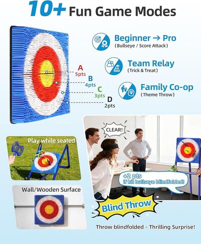 Axe Throwing Game for Backyard with Bristle Target & 12 Throwing Axes Set, Indoor & Outdoor Games for Adults, Kids & Family, Yard Games Toys, Axe Throwing Target,Dart Board,Carnival Games(Blue) in Kuwait