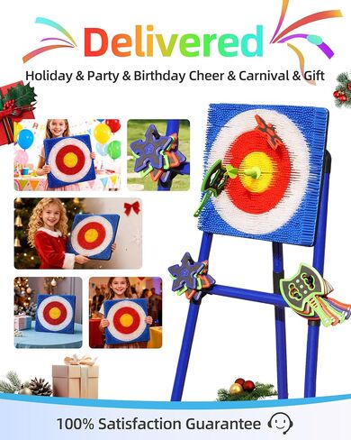 Axe Throwing Game for Backyard with Bristle Target & 12 Throwing Axes Set, Indoor & Outdoor Games for Adults, Kids & Family, Yard Games Toys, Axe Throwing Target,Dart Board,Carnival Games(Blue) in Kuwait