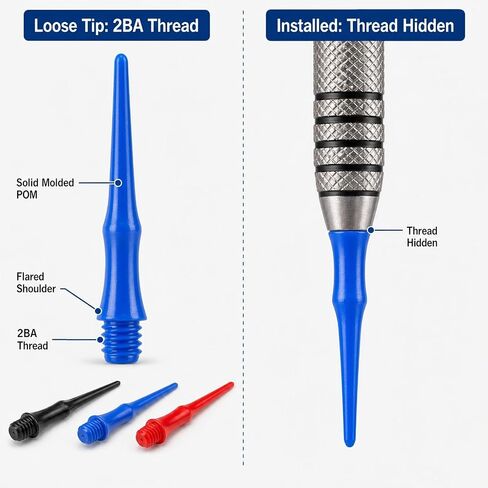 300 Pack Plastic Dart Tips 2BA Soft Tip Dart Tips 1.14 Inch, Premium Triple-Color 2BA Soft Dart Tip Replacement, Tougher & More Wear-Resistant Thread for Electronic Dart Boards in Kuwait