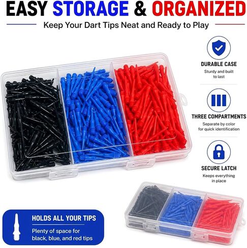 300 Pack Plastic Dart Tips 2BA Soft Tip Dart Tips 1.14 Inch, Premium Triple-Color 2BA Soft Dart Tip Replacement, Tougher & More Wear-Resistant Thread for Electronic Dart Boards in Kuwait