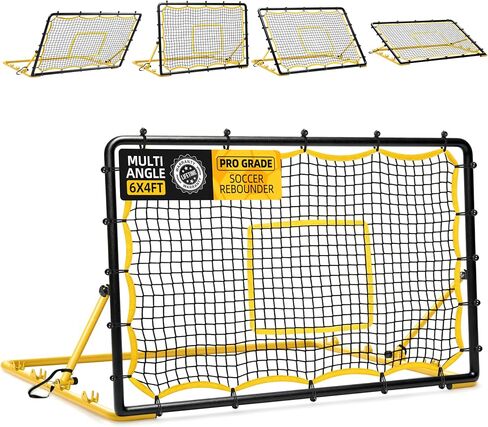4-Angle Soccer Rebounder Net, Portable Goal Rebound for Control, Passing, First Touch & Shooting Training, Heavy Duty Kick Back Trainer for Backyard Solo Practice in Kuwait