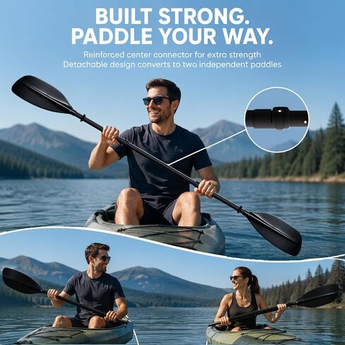 Kayak Paddle Heavy Duty,Portable Boat Oar with Thickened Reinforced Shaft Non-Slip Frosted Grip Telescopic Paddle for Ice Breaking Multi-Scenario Water Use. in Kuwait