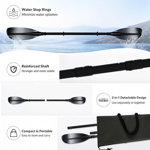 Kayak Paddle Heavy Duty,Portable Boat Oar with Thickened Reinforced Shaft Non-Slip Frosted Grip Telescopic Paddle for Ice Breaking Multi-Scenario Water Use. in Kuwait