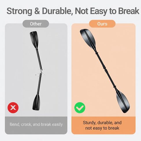Kayak Paddle Heavy Duty,Portable Boat Oar with Thickened Reinforced Shaft Non-Slip Frosted Grip Telescopic Paddle for Ice Breaking Multi-Scenario Water Use. in Kuwait