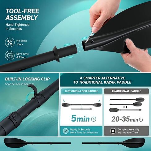 Youth Kayak Paddle,4 Piece Kayak Oar with Waterproof Storage Bag Wide Blade Adjustable Kayak Paddle Teens Beginners Kayaking Canoeing Fishing Boating Lake River Ocean. in Kuwait