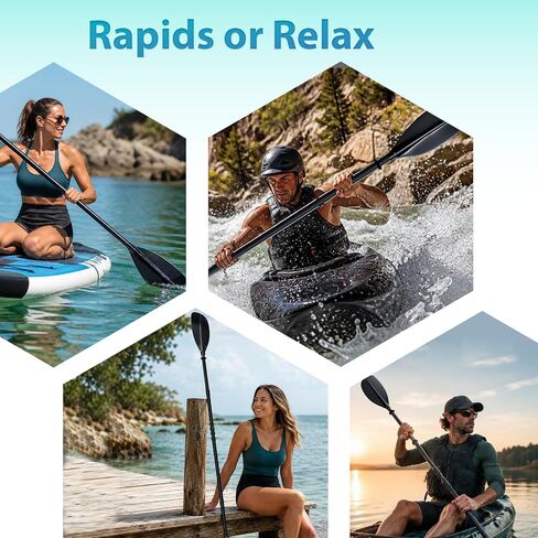 Youth Kayak Paddle,4 Piece Kayak Oar with Waterproof Storage Bag Wide Blade Adjustable Kayak Paddle Teens Beginners Kayaking Canoeing Fishing Boating Lake River Ocean. in Kuwait