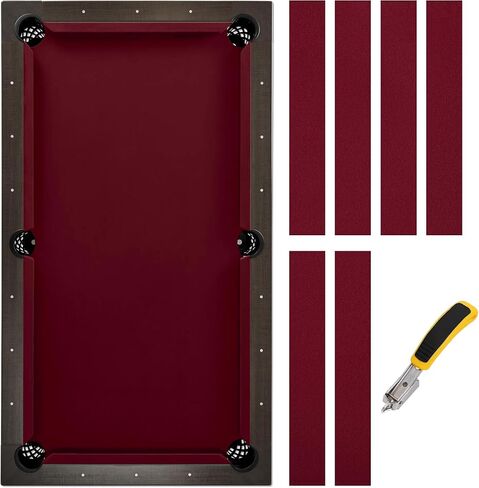 Pool Table Felt Cloth Billiard Cloth with 6 Pcs Cloth Strips and Staple Remover Pool Table Felt Replacement Kit Parts in Kuwait
