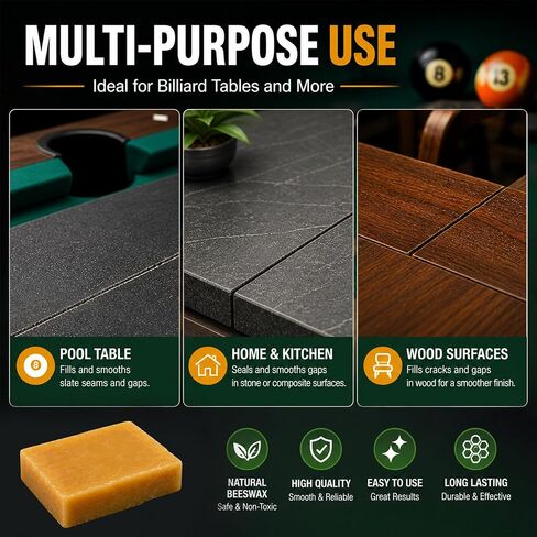 THOUSAND SUNNY Pool Table Beeswax Bars 4 Pack, Table Beeswax Bar for Slate Seams and Screw Holes, Billiard Pool Table Wax for Installation Maintenance in Kuwait