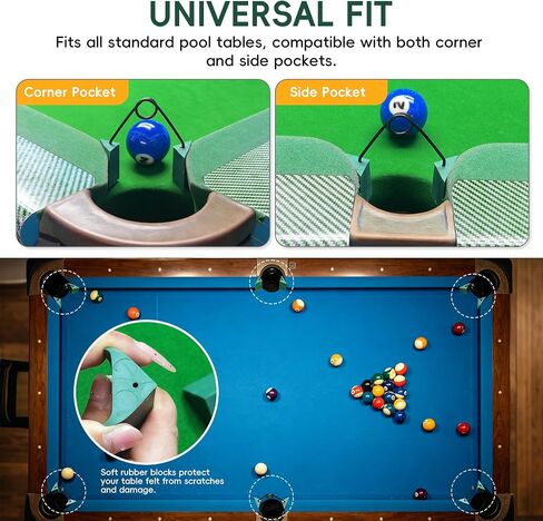 Pool Table Pocket Reducers Pool Table Accessories, Universal Set of 6/12 Billiards Training Aids for Standard Pool Tables for Home Practice, Competitive Training & Player Improvement in Kuwait