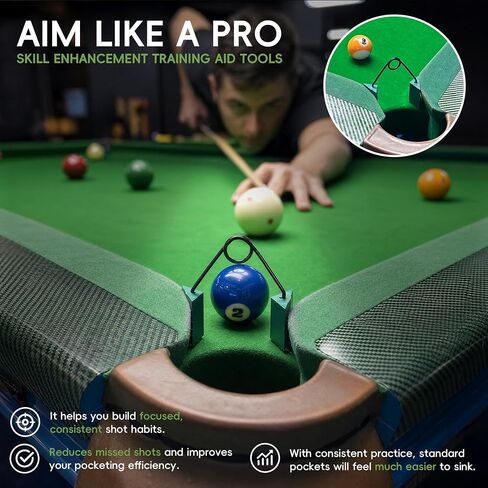 Pool Table Pocket Reducers Pool Table Accessories, Universal Set of 6/12 Billiards Training Aids for Standard Pool Tables for Home Practice, Competitive Training & Player Improvement in Kuwait
