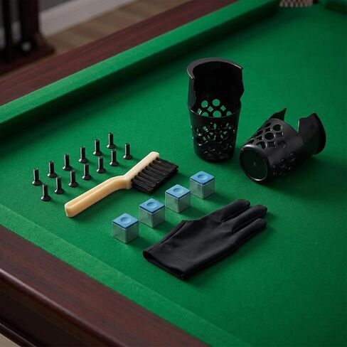 Pool Table Pockets Replacement – Set of 6 Large Capacity Plastic Web Pockets, Fits Most Standard Billiard Tables, with 6-Inch Brush, 4 Chalk Cubes & 1 Pair Basic Gloves in Kuwait