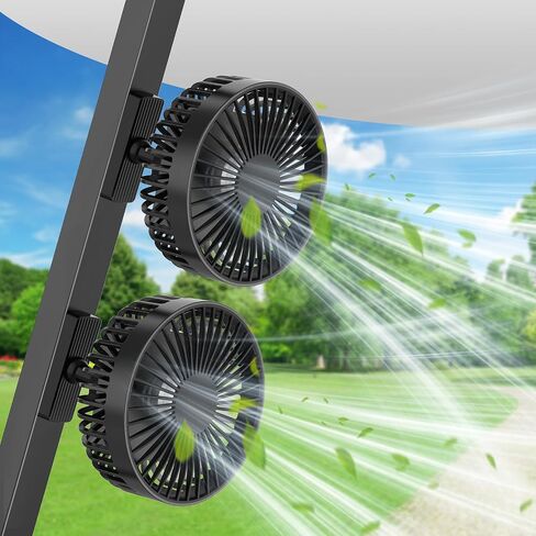 Golf Cart Portable Fan Accessories: Rechargeable Magnetic Base Battery Operated Powered Fan 3 Speeds Strong Airflow Gifts for Men Dad Husband Women in Kuwait